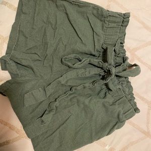 Olive green shorts not that short just perfect